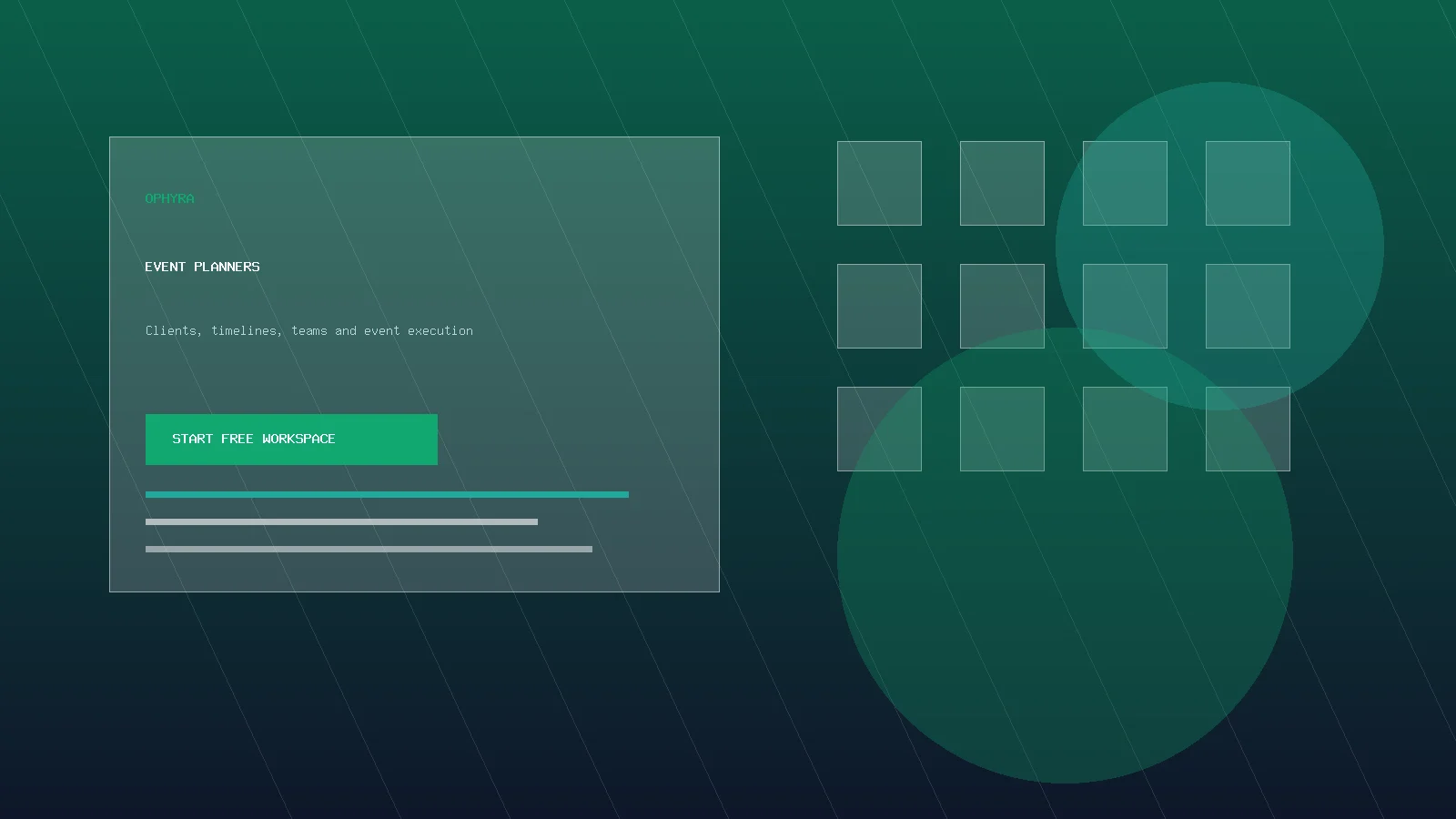 Ophyra workspace for project-based businesses coordinating clients orders and teams